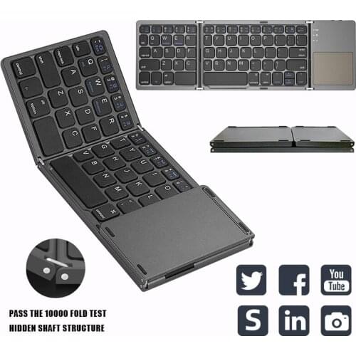 Mini folding keyboard Touchpad Bluetooth 3.0 Foldable Wireless Keypad for Windows,Android,ios Tablet ipad Phone