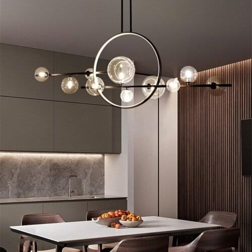 Modern ring chandelier LED Novelty ball chandelier Nordic room Lamp Restaurant Decor kitchen island lighting