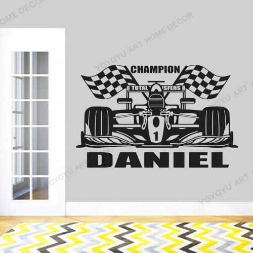Racing Car vinyl Wall Sticker Sports Car Race Rally Wall decal Personalised custom car wall sticker for Home Decor Sticker rb208