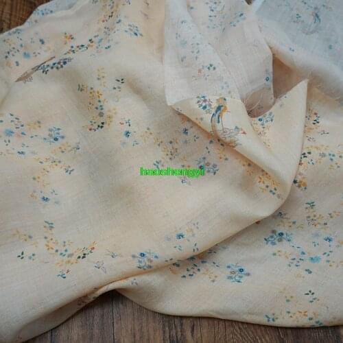 High-end natural pure ramie digital printing garment fabric