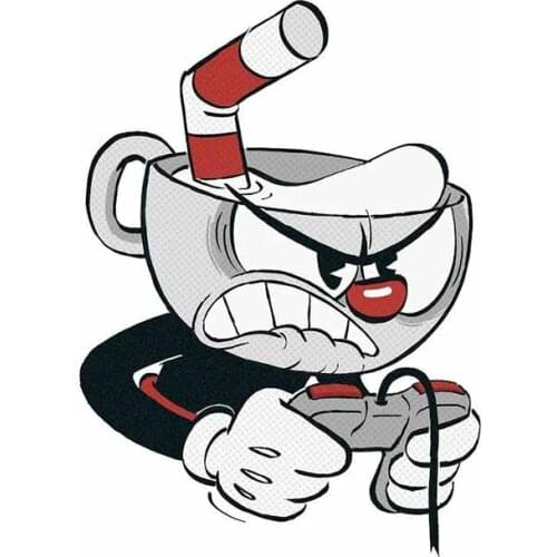 Funny Cuphead Vinyl Car Stickers Waterproof Sunscreen Scratch-Proof Window Trunk Decal Custom Printing Decoration Kk13*10cm