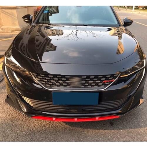 Front Bumper Spoiler Protector Plate Lip For Peugeot 508 2019 Type DGS Body Kit Splitter Carbon Surface Chin Shovel