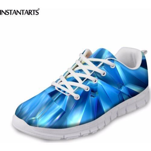 INSTANTARTS 3D Solid Mixed Colors Sneakers Womens Flats Lightweight Casual Student Air Mesh Breathable Female Lace-up Flat Shoe