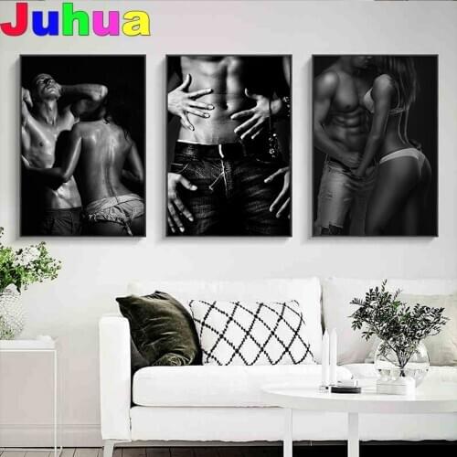 Sexy Men And Women 3 pcs set Diamond Painting full Square/Round Drill 5d diy mosaic diamond Embroidery Black White Love Triptych