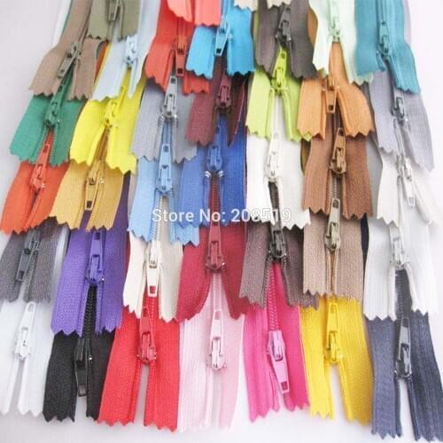 30Pcs Mix Colors #3 Close-End Trousers Placket Zippers Nylon 23CM Tailor DIY Fit Bags Sewing Accessories
