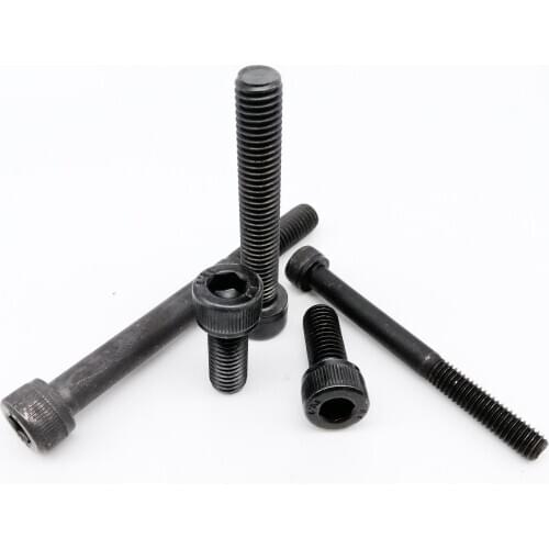 5/10/50pcs M1.6 M2 M2.5 M3 M4 M5 M6 M8 Black Grade 12.9 Steel DIN912 Hexagon Hex Socket Cap Allen Head Bolt Screw Length 2-80mm