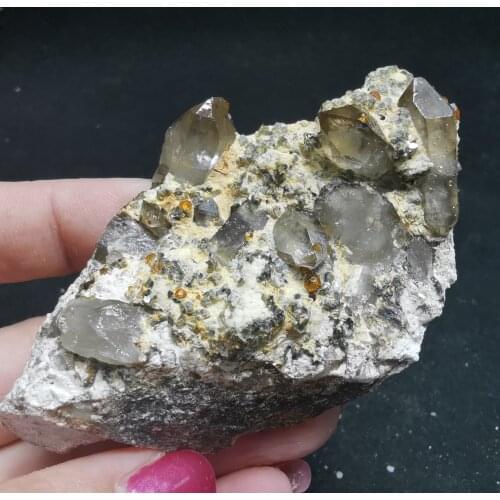 60.6gNatural rare crystal hexagonal feldspar symbiotic mineral gas healing raw stone teaching specimen home decoration collectio