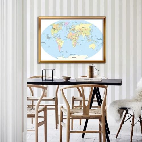 84*59cm The German Political Map of The World Wall Art Poster Canvas Painting School Supplies Classroom Home Decoration