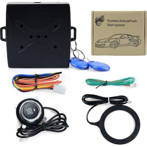 Auto Car Alarm Car Engine Push Start Button RFID Lock Ignition Starter Keyless Entry Start Stop Immobilizer Anti-theft System