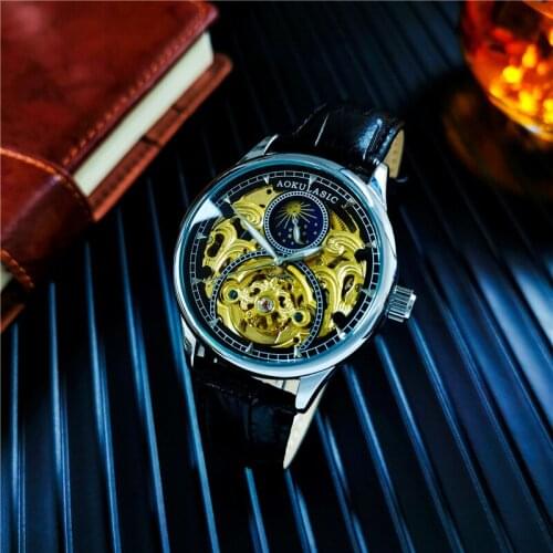 Automatic Watches For Men Top Brand Luxury Designer Leather Wrist Watch Man Fashion Mechanical Wristwatch Relojes Para Hombre