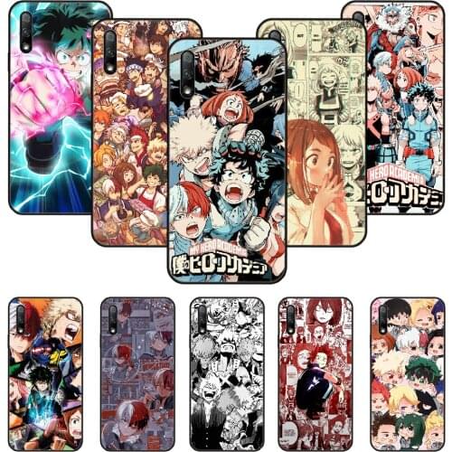 Phone Case For Huawei Honor 9X 10 9 20 8X 8A 8S 7X 7A i A Pro Play Lite Black Cover Funda Tpu Etui 3D My Hero Academia