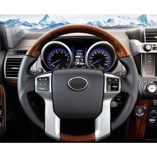 For Toyota Land Cruiser 150 Prado LC150 FJ150 2010-2018 Interior Steering Wheel Cover Trim Chrome Car Styling Accessories
