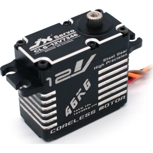 JX CLS-12V7346 46KG 12V 180 Degrees HV High Precision Steel Gear Digital Coreless Servo For RC Robot