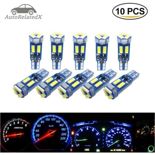 10pcs T5 Auto Car Lights W3W W1.2W LED Wedge Dashboard Gauge Lamps Car Warning Indicator Instrument led Super Bright