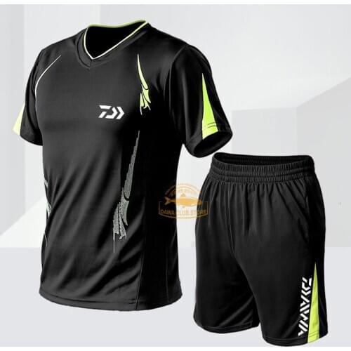 Summer DAIWA New Fishing Shirts And Pants Outdoor Men Sport Quick Dry Breathable Fishing Clothing Set Elastic Fishing Suits M-9L