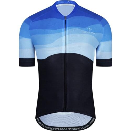 KEYIYUAN Summer Cycling Wear Fun Cycling Wear MTB Shirt Cycling Top Short Maillot Ropa Ciclismo Cycling Wear Black Camisa Bike