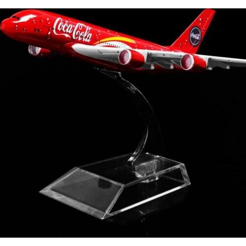 1:400 Scale 16cm/14cm COLA Airlines Airbus A380 Metal Airplane Aircraft Model Decoration Plane Kids Christmas Gift Collectible