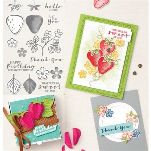 Sweet Strawberry Metal Cutting Dies and Stamps Scrapbooking Craft Stencil Album Paper Make Template Decor Design Stamps And Dies
