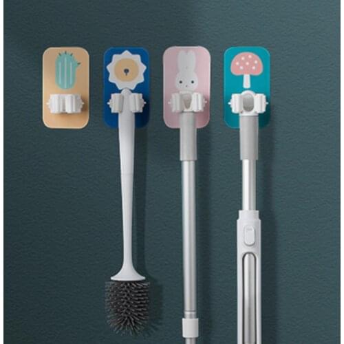 Cartoon Storage Mount Bathroom Organizer Wall Hook Mop Holder Household Accessories