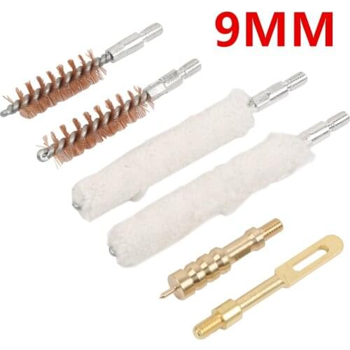 Gun Cleaning Rod Brush Head Kit .30cal .22cal 9mm Rifle Pistol Cleaning Tool 6pcs