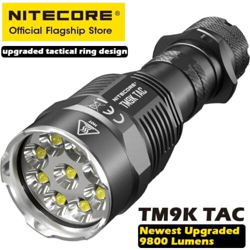 NITECORE TM9K Portable 9500 Lumens High Bright typc-c Rechargeable Sounding Tactical Flashlight Powerful With 5000mAh Battery