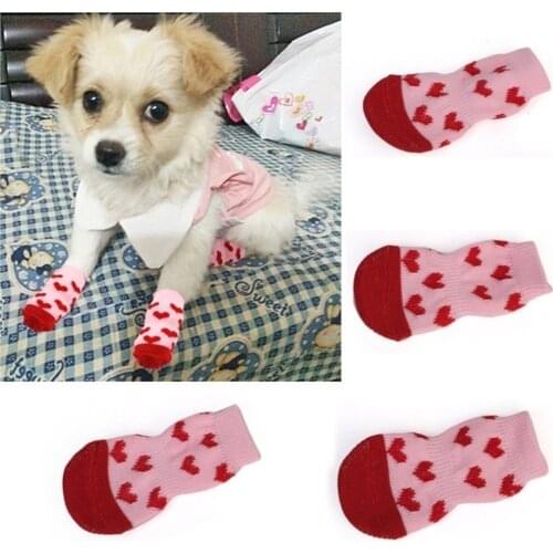 4Pcs Pet Socks Warm Breathable Leg Socks for Dogs Protecting Joint Dog Knee Pads Cats Indoor Wear Pet Supplies