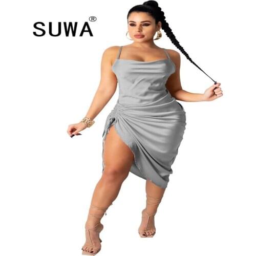 Solid Color Sleeveless Party Night Club Sexy French Style Dresses For Women Summer 2021 Hot Recommend Style Stain Robe