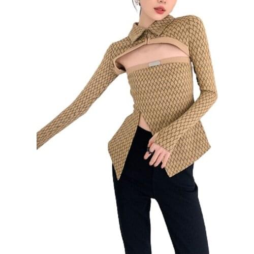 PERHAPS U Openwork Blouses