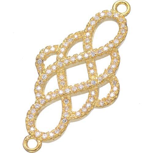 5 pieces Micro Pave Jewelry Vintage Zircon Knot Charms For Jewelry Making Diy Crafts Wholesale Czech Connectors Jewelry Findings