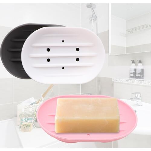 Storage Rack Bathroom Products Soft Silicone Soap Dish Plate Tray Washroom Organizer Drain Soap Box