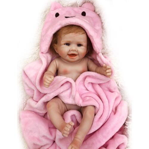 Full silicone reborn baby dolls 50cm Bathrobe vinyl newborn girl doll for child bebe gift reborn menina boneca can enter water