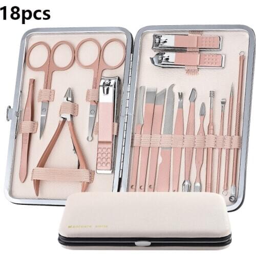 Professional Nail Clipper Pedicure Manicure Set Stainless Steel Nail File Trimmer Eyebrow Shaving Nose Hair Cutting