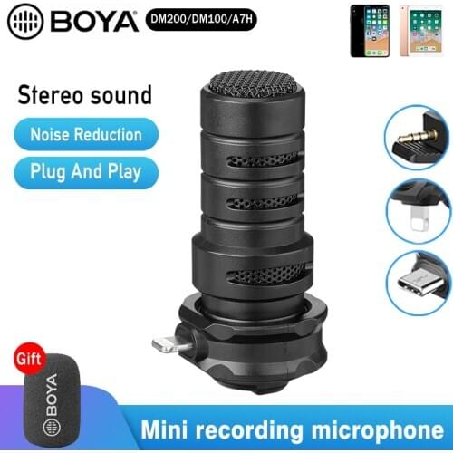 BOYA M100UC/A7H/M100D Wired Condenser Microphone Gaming Singing Mic Sound Recording for 3.5mm Android USB Type-C IOS Lightning