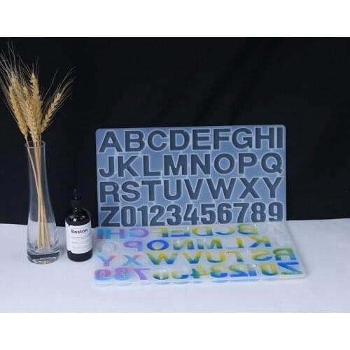 Letter Mold Alphabet & Number Silicone Molds Initial Mold Large Clear Resin Mold Epoxy Resin Craft Supplies (36 Cavity) Molds