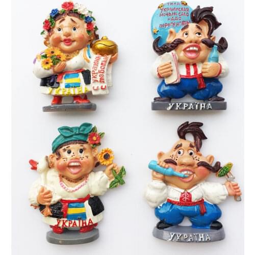 Ukraine Flavor 3D Cute Doll Fridge Magnets Tourist Souvenirs Refrigerator magnet Decoration Articles Handicraft Gifts