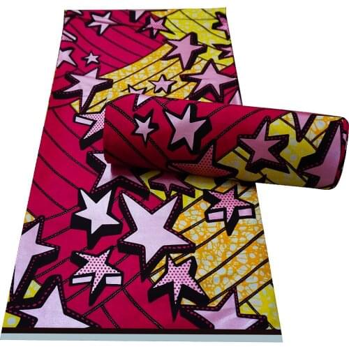 High Quality Ankara African Wax Fabric Block Golden Print With Gold Line Layer Surface New For Sewing Wedding Dresses