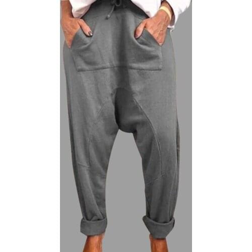 Womans Drop-Crotch Pant Summer 2021 Autumn Drawstring Harem Pants Fashion Street Casual Long Pantalon Loose Solid Work Trousers