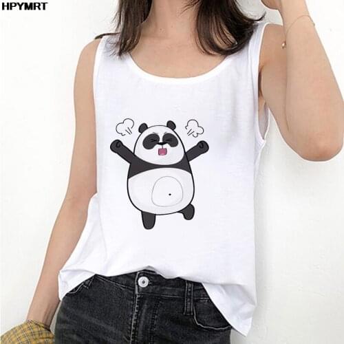 Women Tank Tops Cute Panda Printed Fashion Trend 90s Animal Top Lady Casual Ladies Kawaill Graphics Sleeveless Tee Female Vest