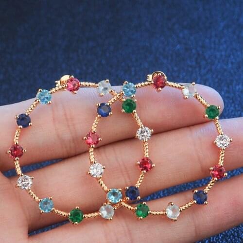 Zlxgirl jewelry coloful zirconia stud wedding earrings jewelry fine womens Earings bridal jewelry fashion copper piercings