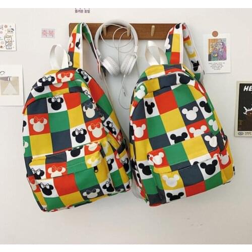 Disney Women Mickey Backpack Multifunctional Large Capacity Backpack Lady Durable Travel Bag Outdoor Mountaineering Bag