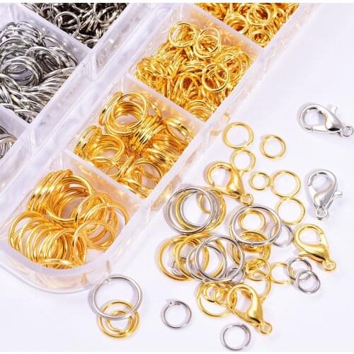 1 Box Lobster Claw Clasps and Aluminum Open Jump Ring Split Rings Connectors For DIY Necklace Bracelet Jewelry Making B3964
