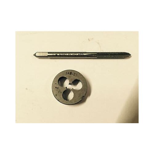 1pc HSS Machine M3 X 0.35mm Plug Tap and 1pc M3 X 0.35mm Die Threading Tool