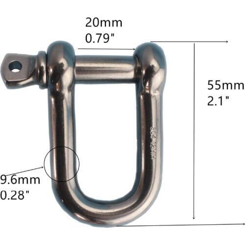 10 pieces per lot Stainless Steel U Shape Shackles (M10) with Screw Pin for Boating Anchor Accessories