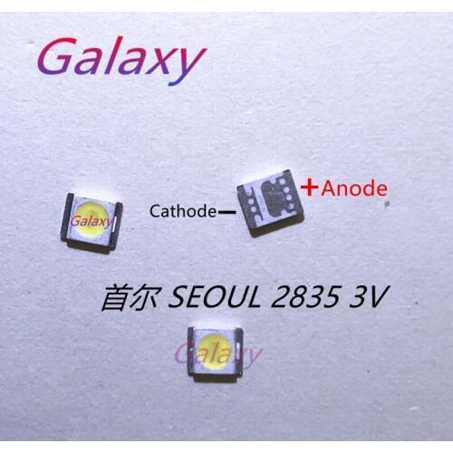 100PCS Original SEOUL LED 2835 3528 1210 Light Beads Cool white High Power 1W 3V 100LM For LED LCD TV Backlight Application