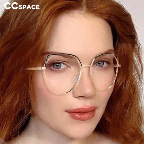 49705 Cat Eye Anti Blue Light Women Metal Prescription Glasses Frames Fashion Computer Eyeglasses