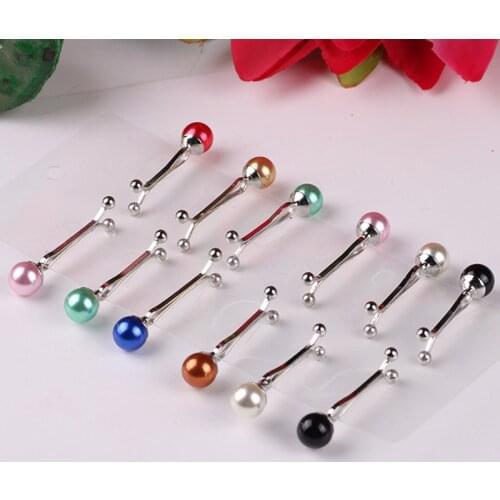 60pcs Headscarf Shawl Scarf Lady Muslim Scarf Hijab Clips Pearl Scarf Brooch Pin Mixed Colors