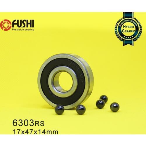 6303 Hybrid Ceramic Bearing 17*47*14 mm ABEC-1 ( 1 PC) Industry Motor Spindle 6303HC Hybrids Si3N4 Ball Bearings 3NC 6303RS