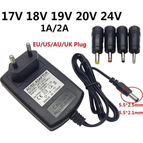 17V 19V 20V AC DC Power Adapter 17 19 20 Volt ac/dc Adaptor 1A 2A Power Switching Supply EU US 220V To 17V 19V 20V adaptador