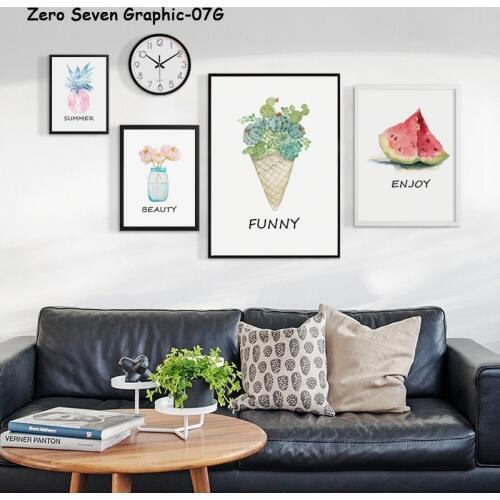 Watercolor Watermelon Pineapple Cactus Ice Cream Canvas Painting Posters And Prints Living Room Wall Art Picture Home Decoration