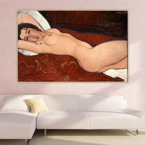 Amedeo Modigliani《Reclining Nude》Canvas Art Oil Painting Artwork Poster Picture Wall Hanging Decor Home Living Room Decoration
